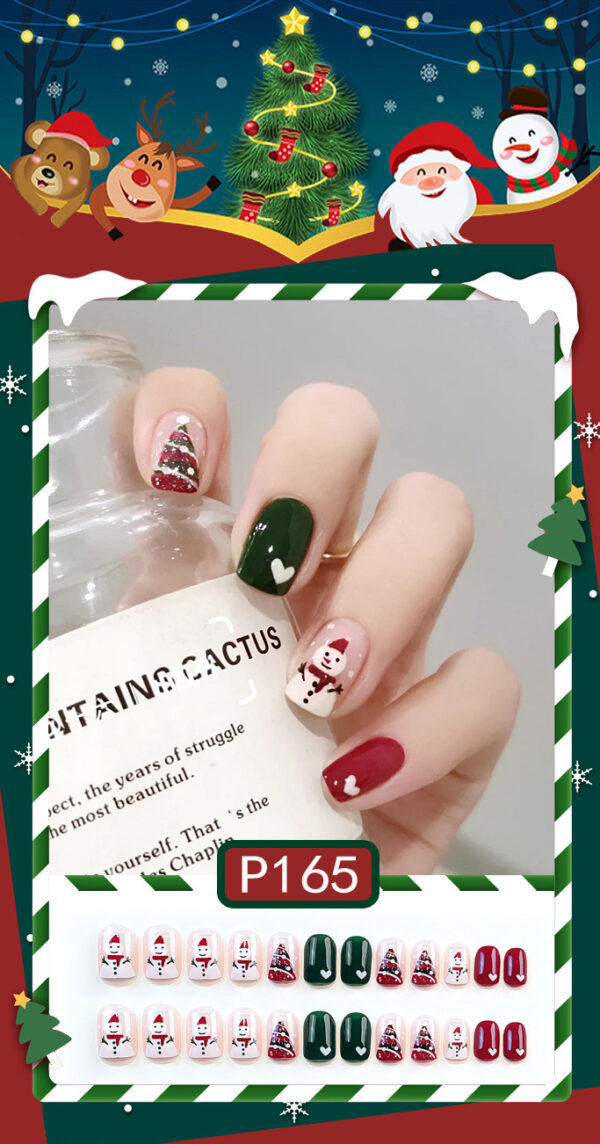 Christmas New Purple Rabbit Cute Short Manicure Finished Wearable Fake Nail Removable Nail Wearing Nail