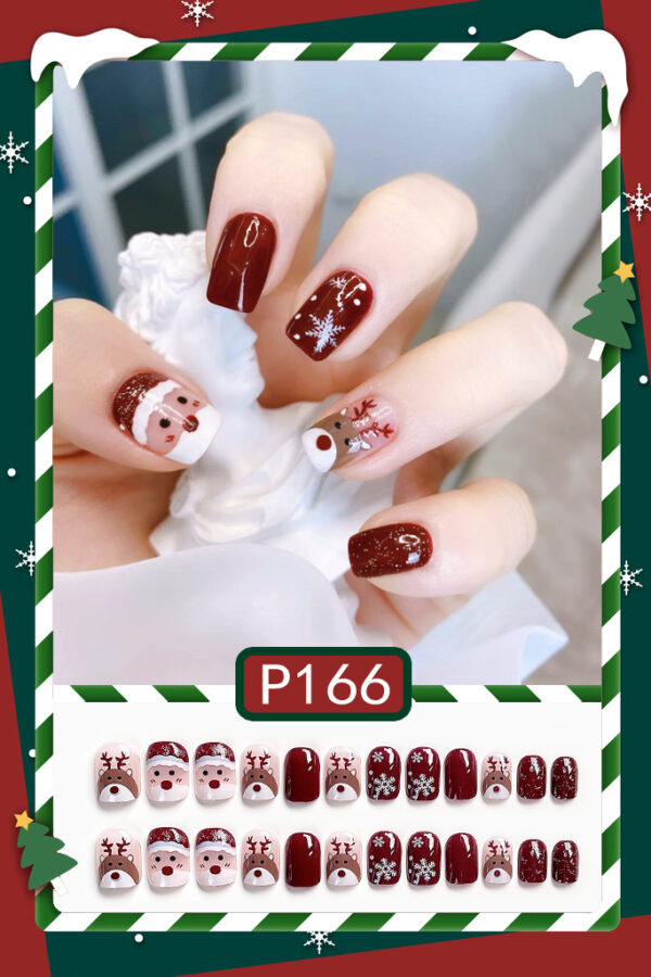 Christmas New Purple Rabbit Cute Short Manicure Finished Wearable Fake Nail Removable Nail Wearing Nail