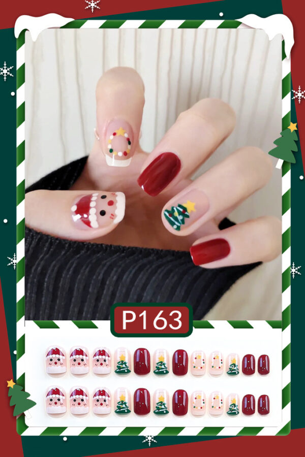 Christmas New Purple Rabbit Cute Short Manicure Finished Wearable Fake Nail Removable Nail Wearing Nail