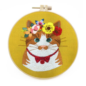 Designer Embroidery Cat New Embroidery DIY Three-dimensional Beginner Basic Fabric Material Package Sample Design