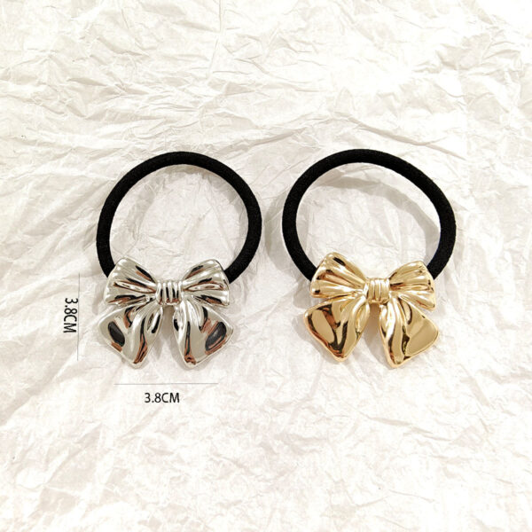 Hollow Hair Accessories Explosive Niche Alloy Headwear Cold Wind Ponytail Hair Ring High Elastic Rubber Tendon Round Head Rope